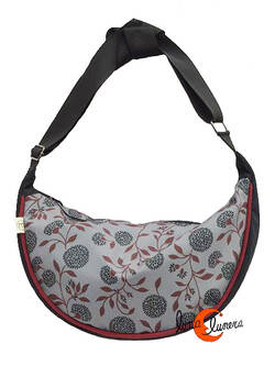 Impermeables. Bolsos de tela Mugling. Bolso pequeño flores gris.