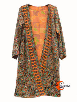 Kimono reversible. Kimono 5, naranjo y cachemir.