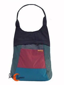 Impermeables. Mochilas de tela Mugling. Mochila bolso parches azul, granate, gris.