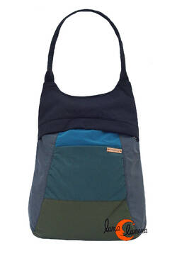 Impermeables. Mochilas de tela Mugling. Mochila bolso parches verde, verde, azul.