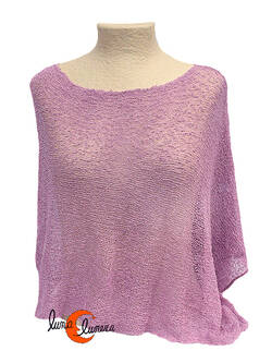 Poncho de punto. Rosa palo empolvado.