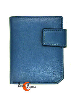 Lèyva carteras de piel, 5103 azul. Cartera con tarjetero y monedero interior. 