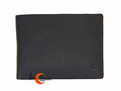 Lèyva carteras de piel, 5111 negra con interior rojo. Cartera americana con monedero.
