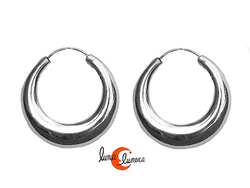 Aros gruesos de plata lisos grandes 051