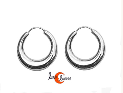 Aros gruesos de plata lisos medianos 052