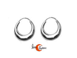Aros gruesos de plata lisos pequeños 053