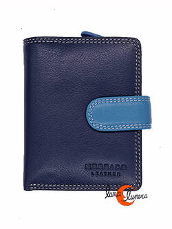Carteras de piel Morgado. Cartera con monedero 181, azul.