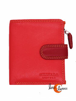 Carteras de piel Morgado. Cartera con monedero 183, roja.