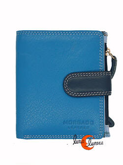 Carteras de piel Morgado. Cartera con monedero 183, azul.