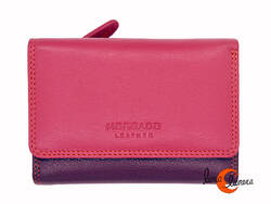 Carteras de piel Morgado. Cartera con monedero 209, berenjena y fucsia.
