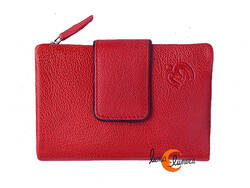 Carteras de piel Belmonte lisa mediana 33, roja.
