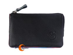 Monedero 22 de piel de colores Belmonte. Liso negro.