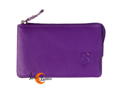 Monedero 22 de piel de colores Belmonte. Liso morado.