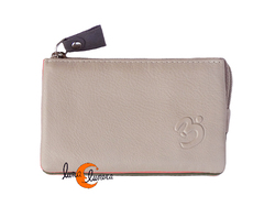 Monedero 22 de piel de colores Belmonte. Liso beige.