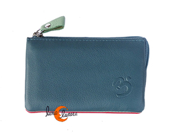 Monedero 22 de piel de colores Belmonte. Liso gris marengo.