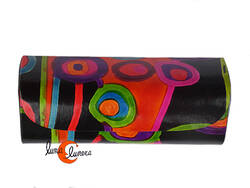 Estuche para gafas forrado en piel, negro.