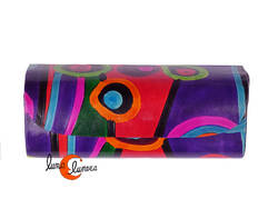 Estuche para gafas forrado en piel, morada.