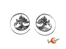 Pendientes de espirales de alpaca, árbol de la vida.