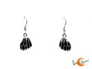Azabache asturiano. Pendientes de plata, alas pequeño.