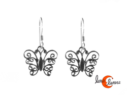 Pendientes de plata. Mariposa pequeña.